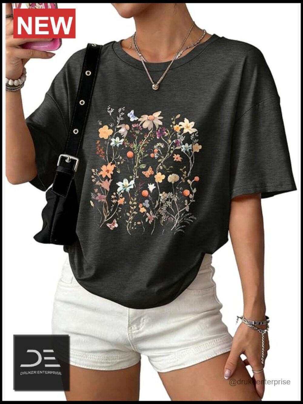 Oversized Graphic Tee Summer Crew Neck Short Sleeve Casual Loose Fit Workout Top